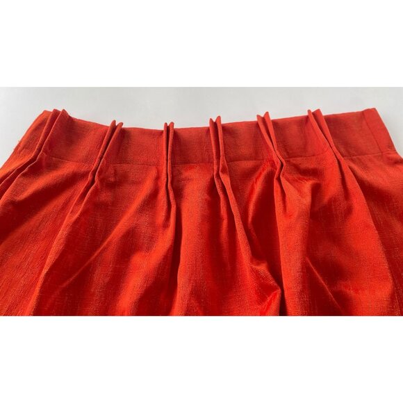 Vintage 60s curtain, orange jewel tone, pleated drape, shiny glossy - Picture 7 of 10